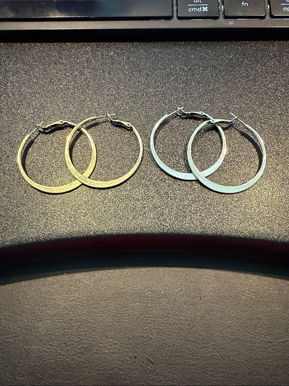Gold and Silver Hoop Earrings - Classic Women's Jewelry